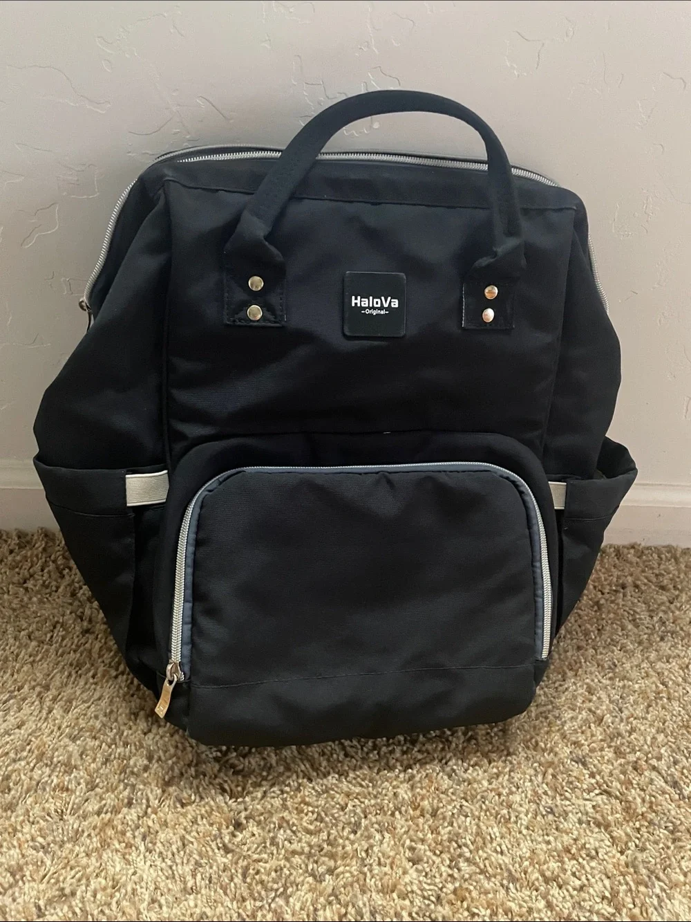 Halo Black Diaper Backpack